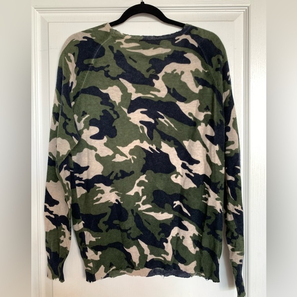 Zadig & Voltaire Crisp Print Crew Neck Cashmere Sweater [Size Large] - Picture 2 of 6